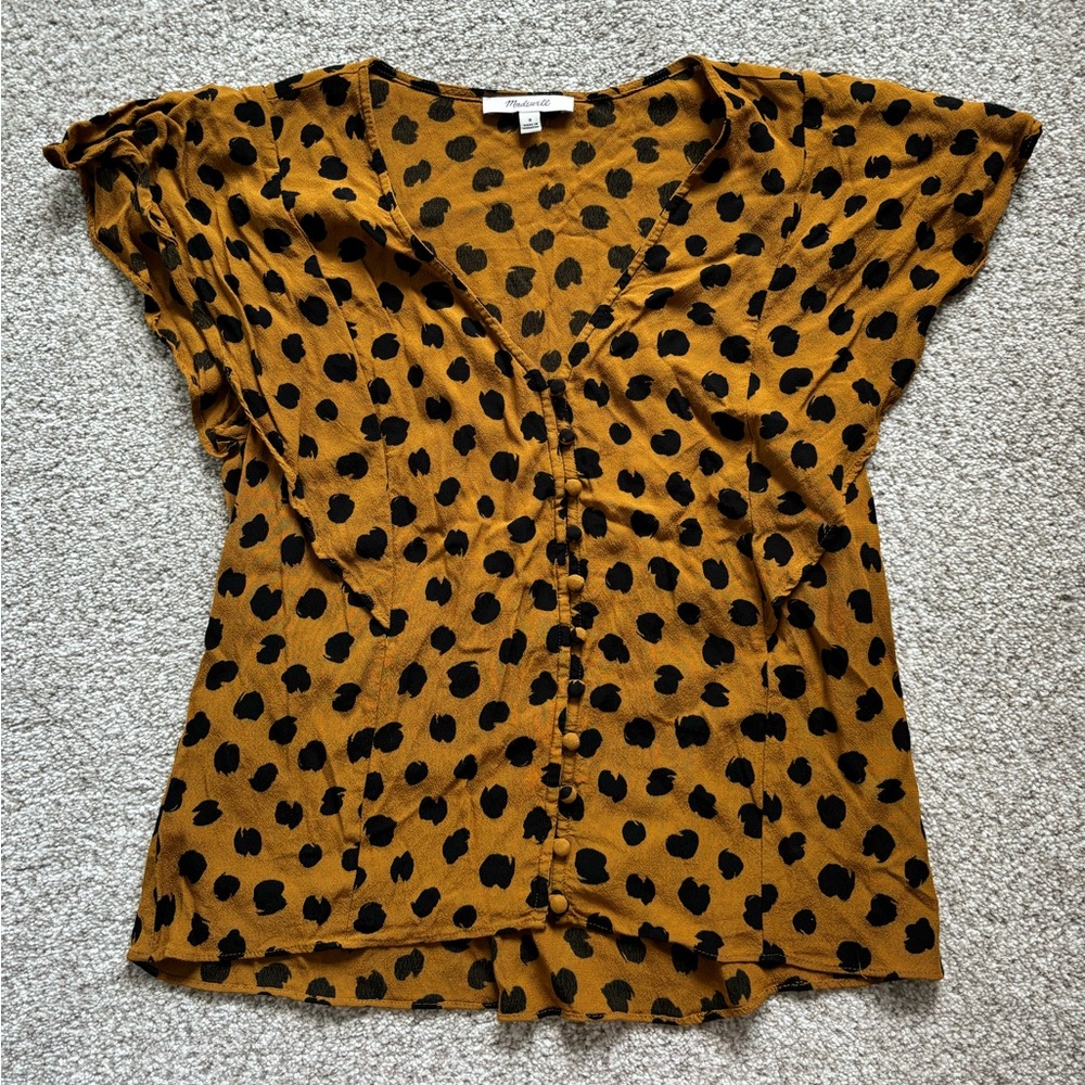 Madewell Faux Buttoned Blouse - Spotted